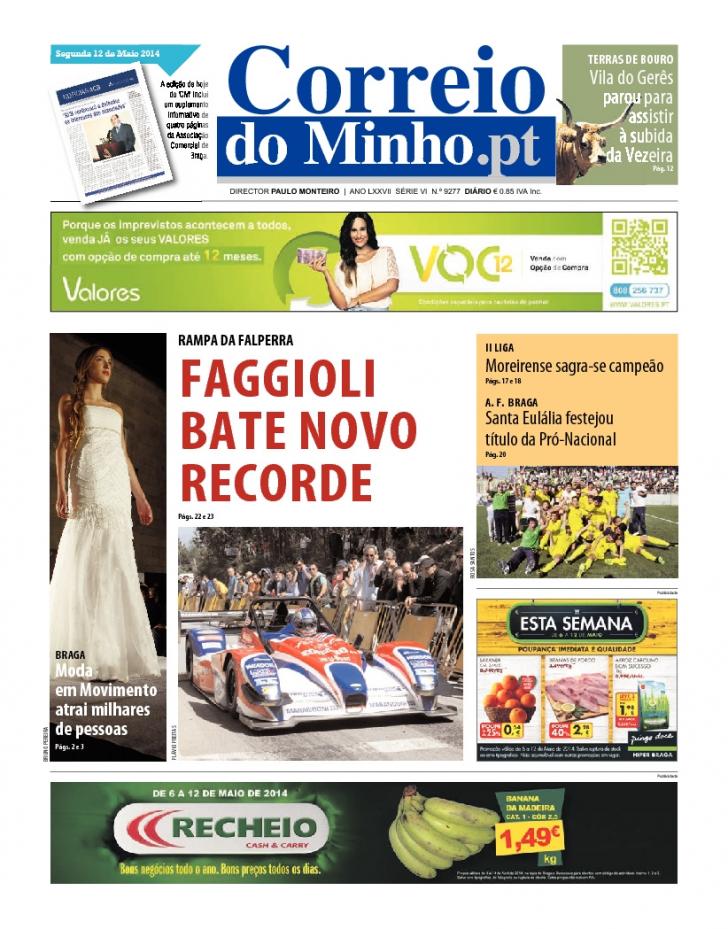 Capa Correio do Minho - 2014-05-12