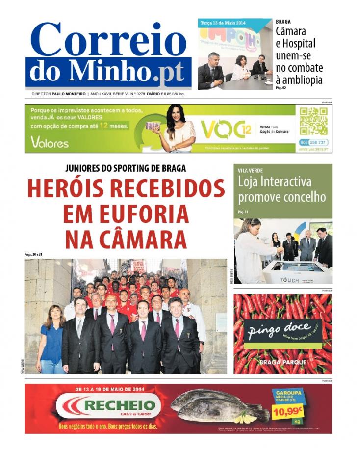Capa Correio do Minho - 2014-05-13