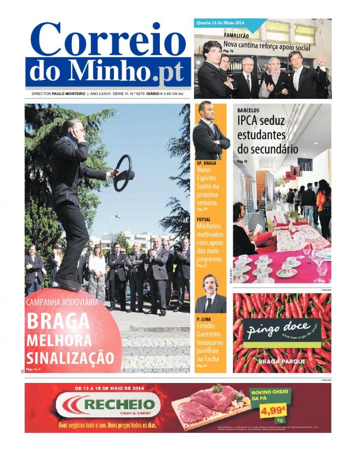 Capa Correio do Minho - 2014-05-14