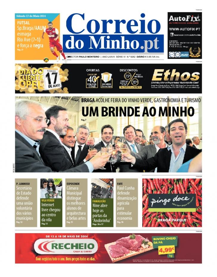 Capa Correio do Minho - 2014-05-17