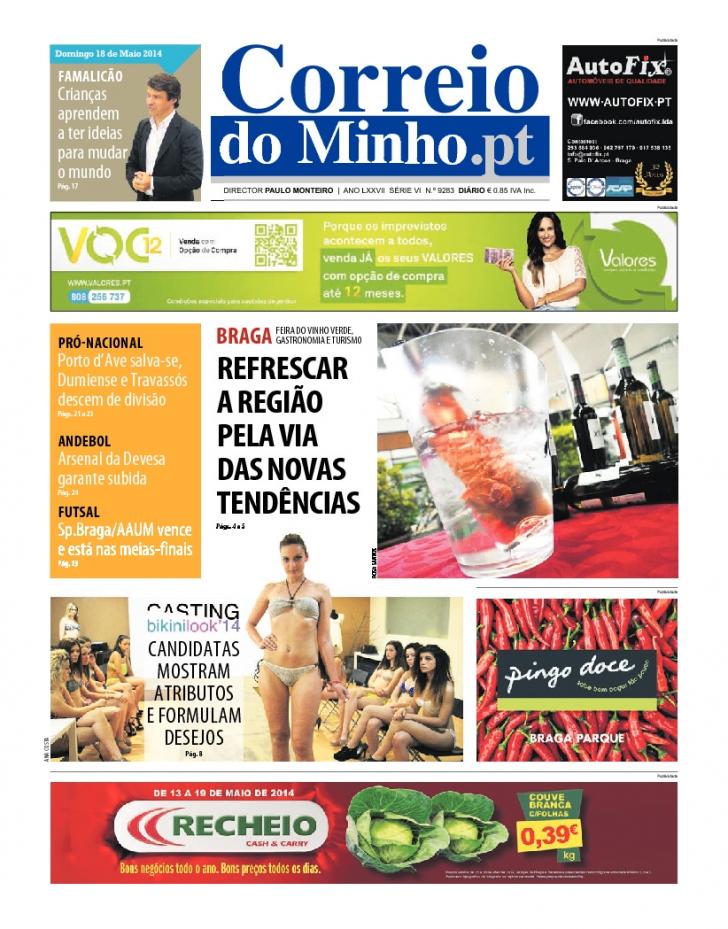Capa Correio do Minho - 2014-05-18