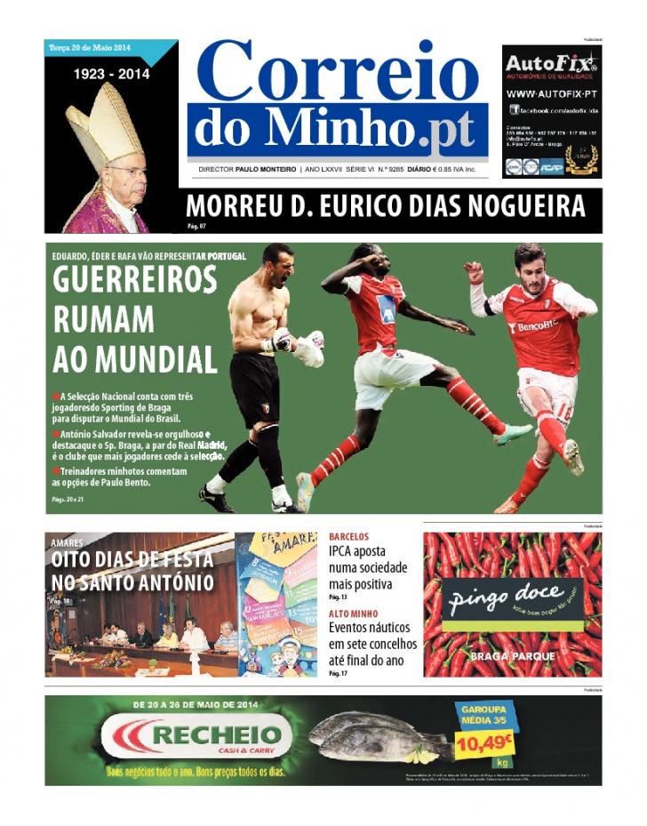 Capa Correio do Minho - 2014-05-20