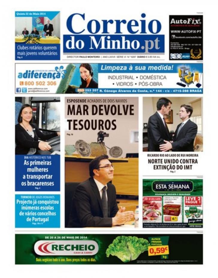 Capa Correio do Minho - 2014-05-22