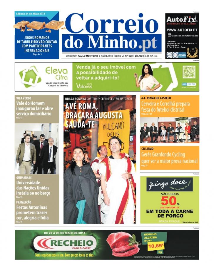 Capa Correio do Minho - 2014-05-24