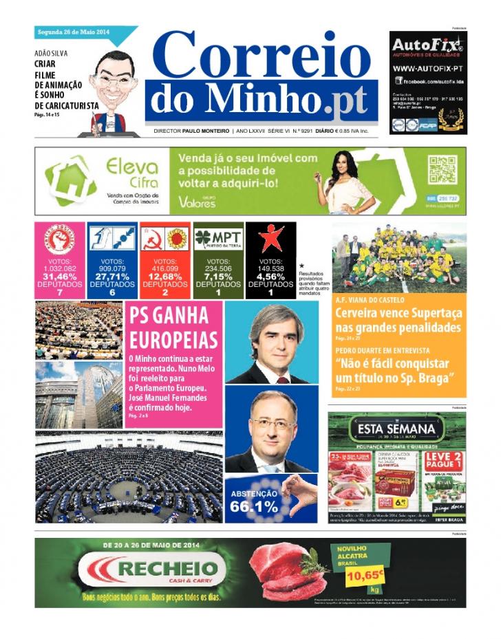 Capa Correio do Minho - 2014-05-26