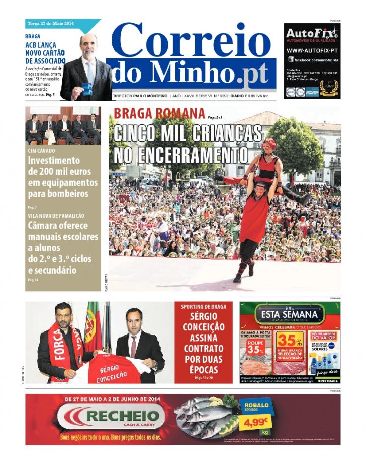 Capa Correio do Minho - 2014-05-27