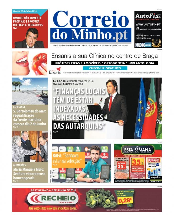 Capa Correio do Minho - 2014-05-28