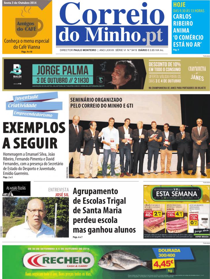 Capa Correio do Minho - 2014-10-03