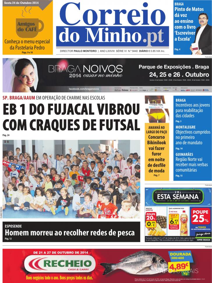 Capa Correio do Minho - 2014-10-24