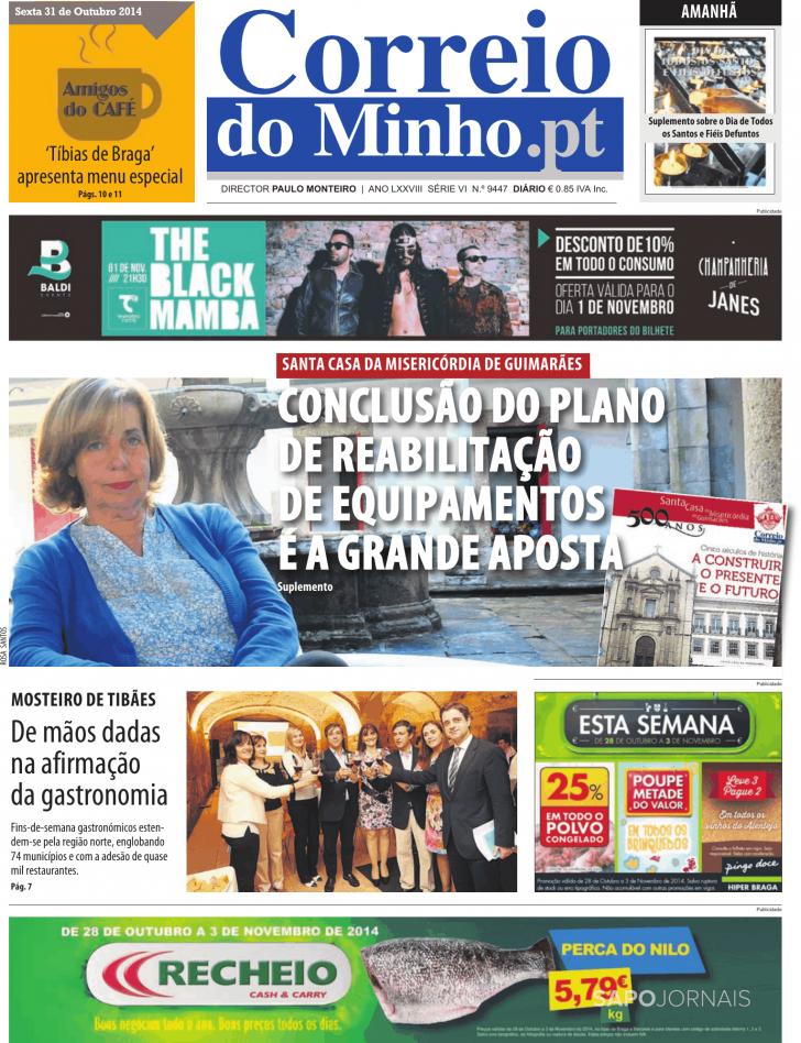 Capa Correio do Minho - 2014-10-31
