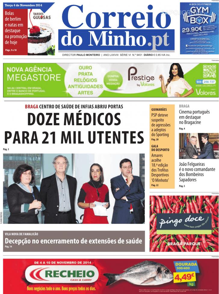 Capa Correio do Minho - 2014-11-04