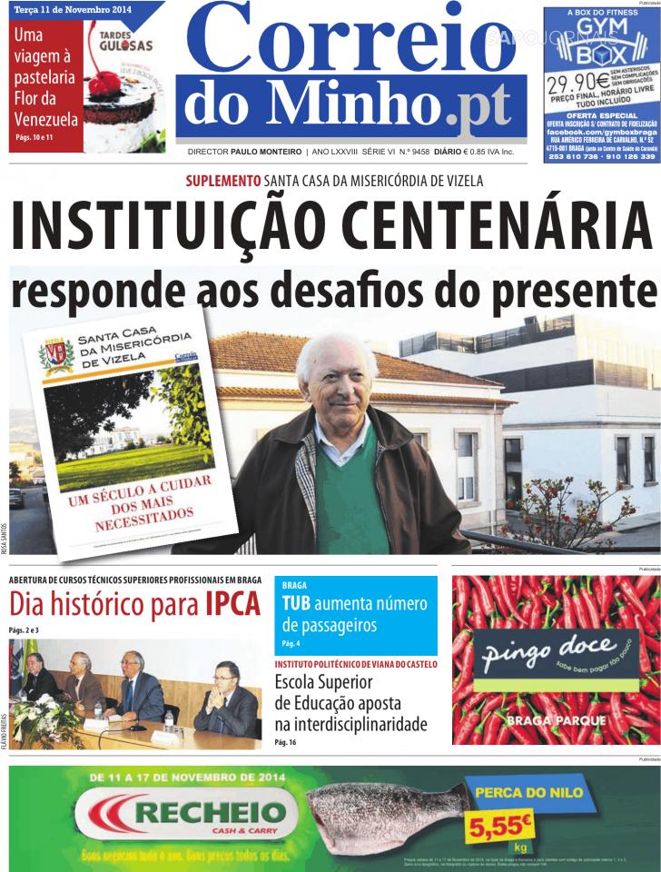 Capa Correio do Minho - 2014-11-11