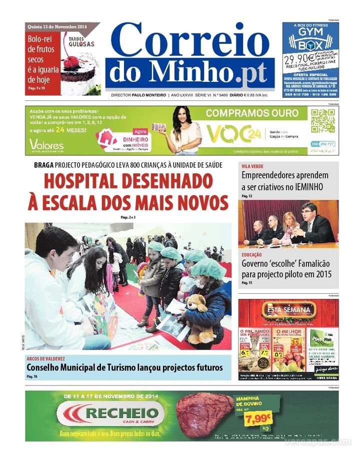Capa Correio do Minho - 2014-11-13