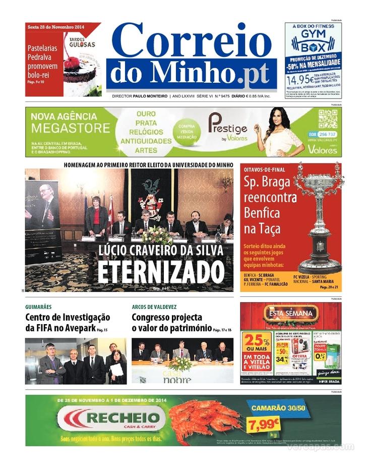 Capa Correio do Minho - 2014-11-28