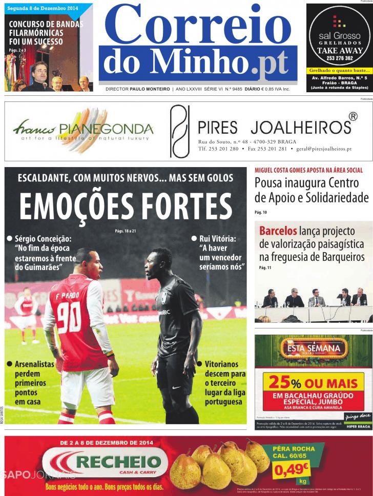 Capa Correio do Minho - 2014-12-08