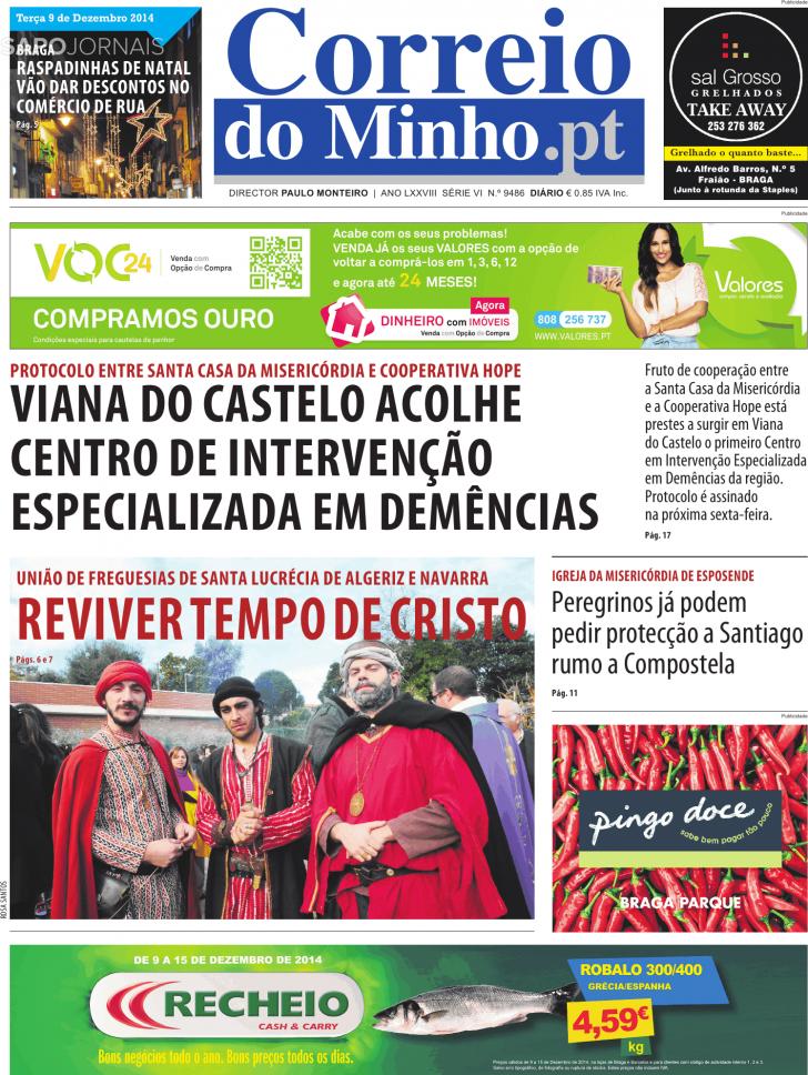 Capa Correio do Minho - 2014-12-09