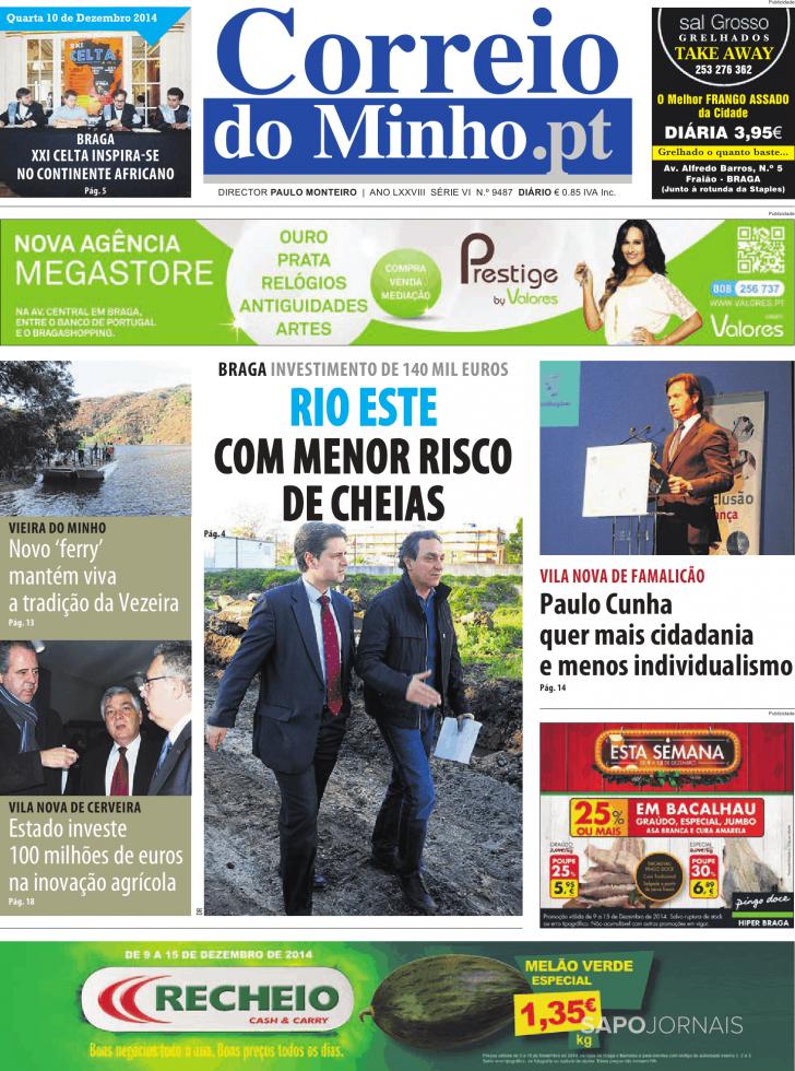 Capa Correio do Minho - 2014-12-10