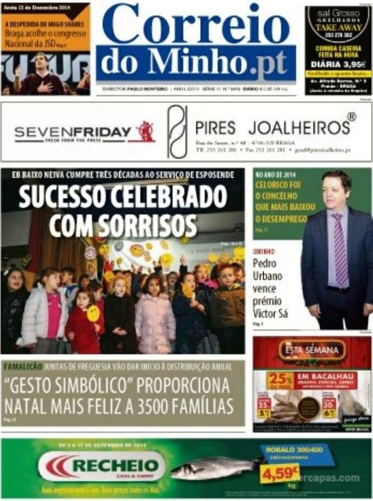Capa Correio do Minho - 2014-12-12