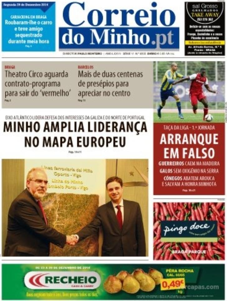 Capa Correio do Minho - 2014-12-29