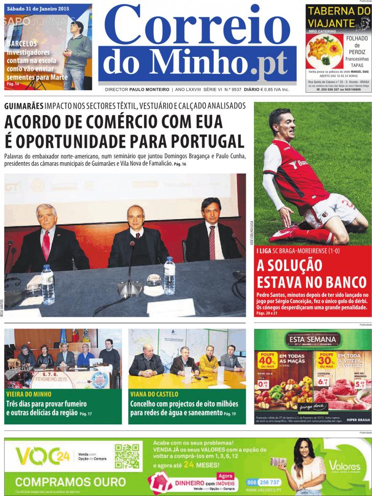 Capa Correio do Minho - 2015-01-31