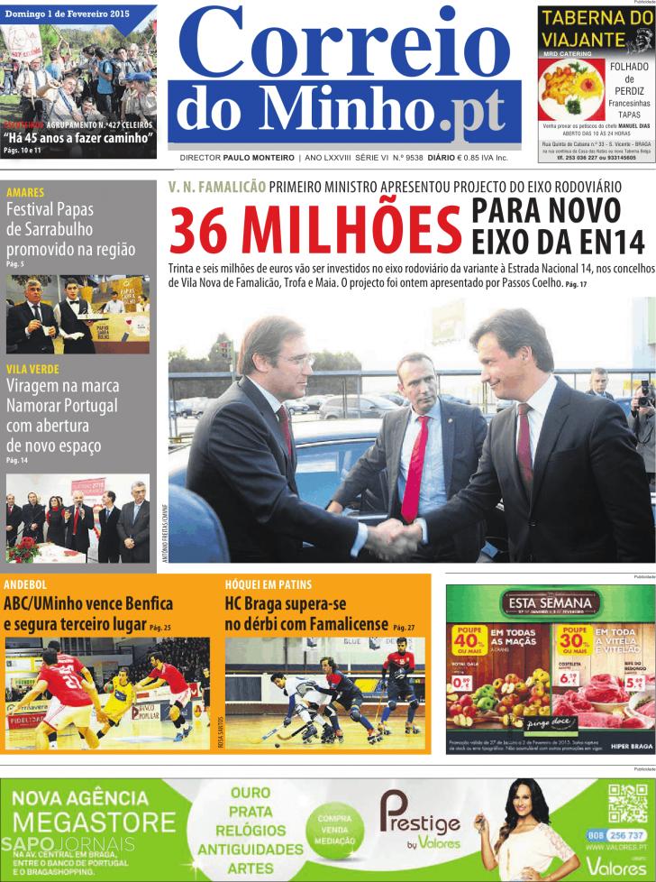 Capa Correio do Minho - 2015-02-01
