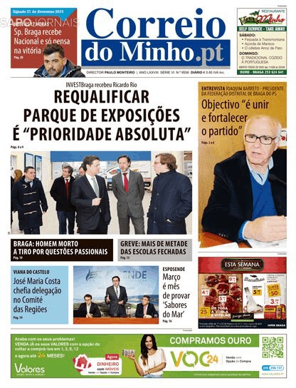 Capa Correio do Minho - 2015-02-21