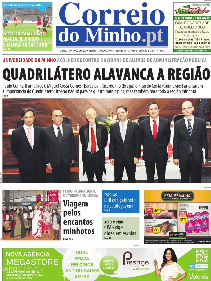 Capa Correio do Minho - 2015-02-26