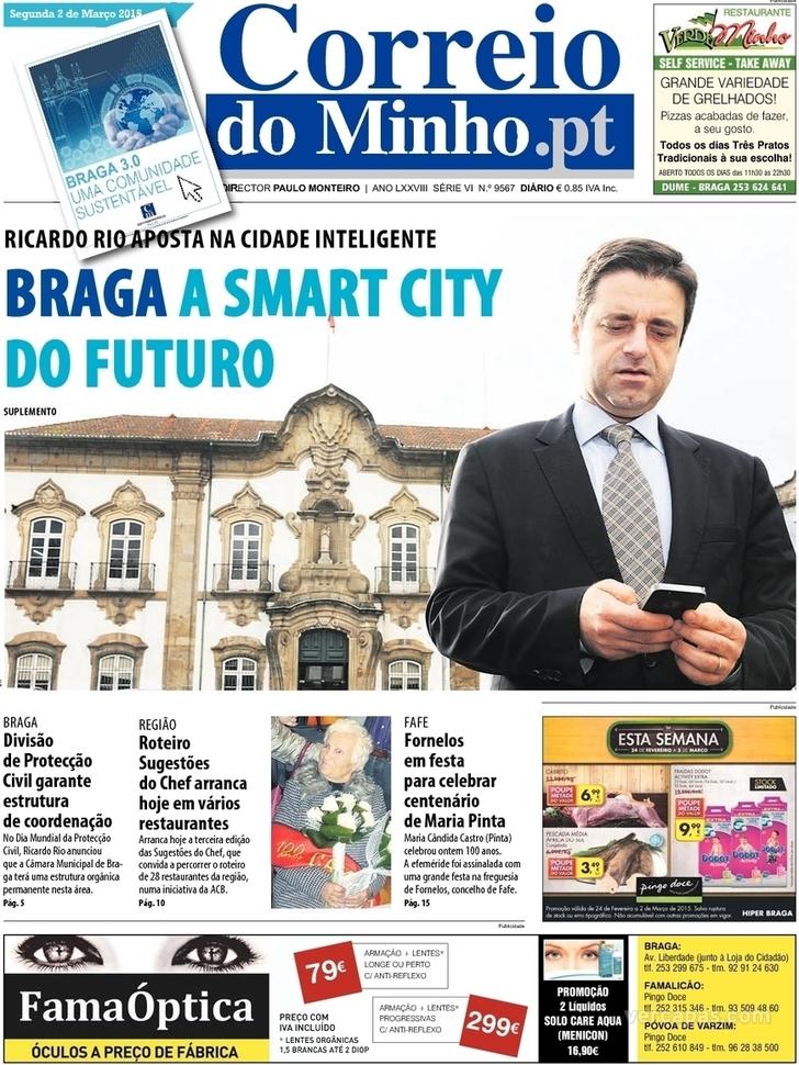 Capa Correio do Minho - 2015-03-02