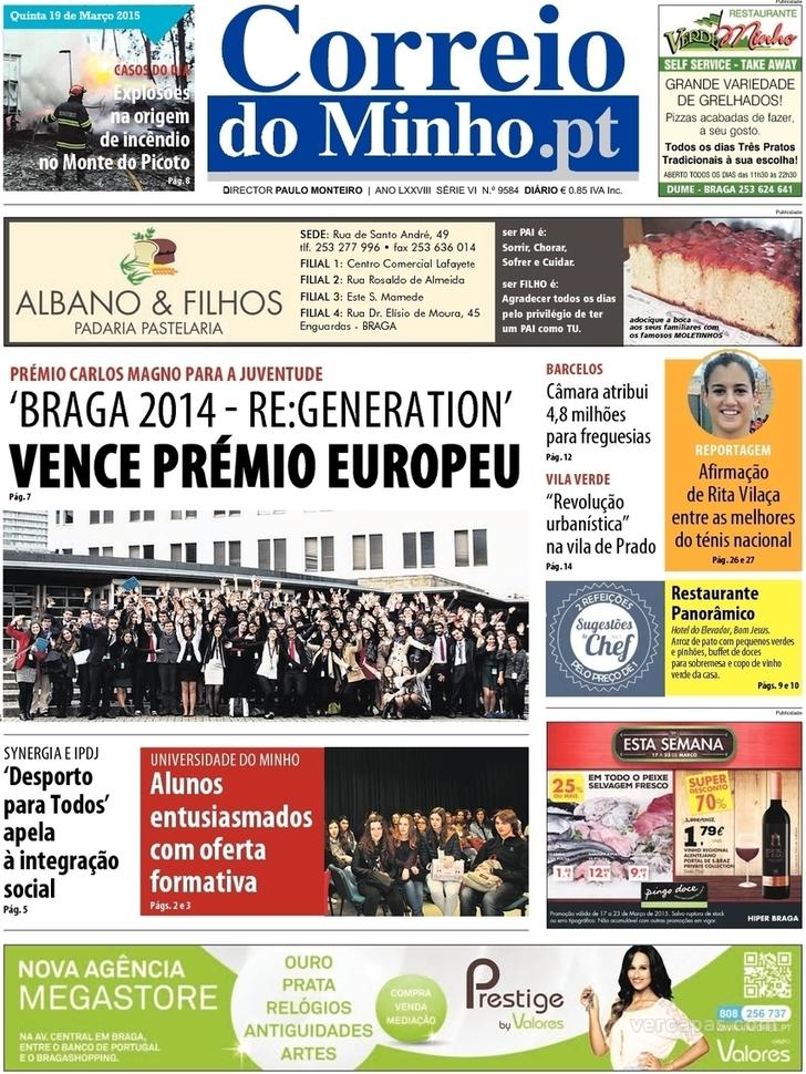 Capa Correio do Minho - 2015-03-19
