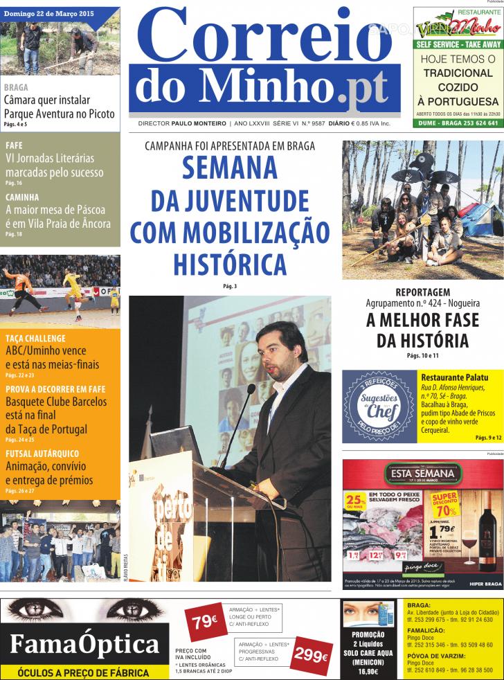 Capa Correio do Minho - 2015-03-22