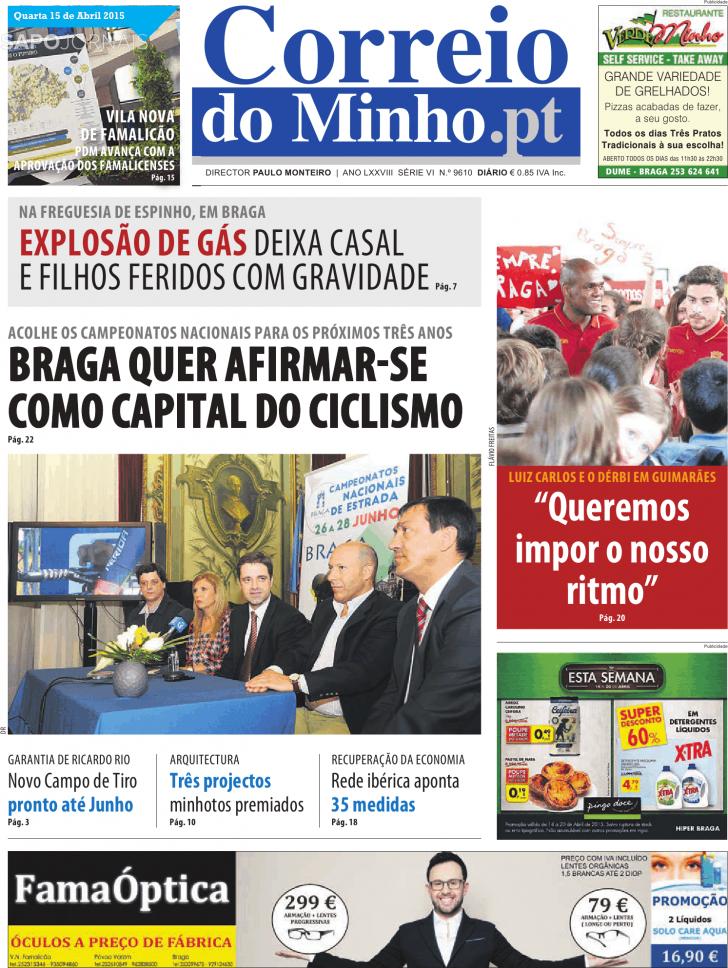Capa Correio do Minho - 2015-04-15