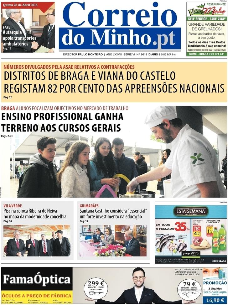 Capa Correio do Minho - 2015-04-23