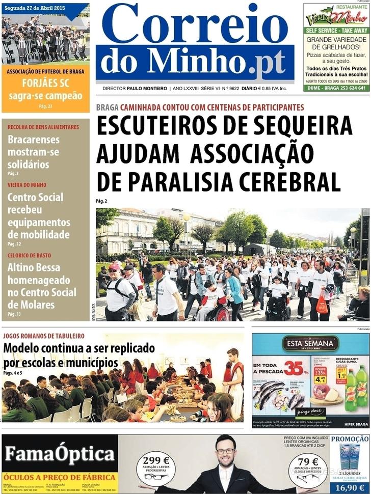 Capa Correio do Minho - 2015-04-27