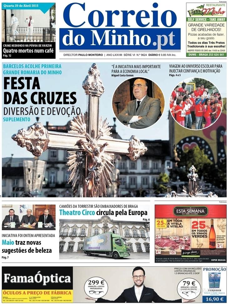Capa Correio do Minho - 2015-04-29