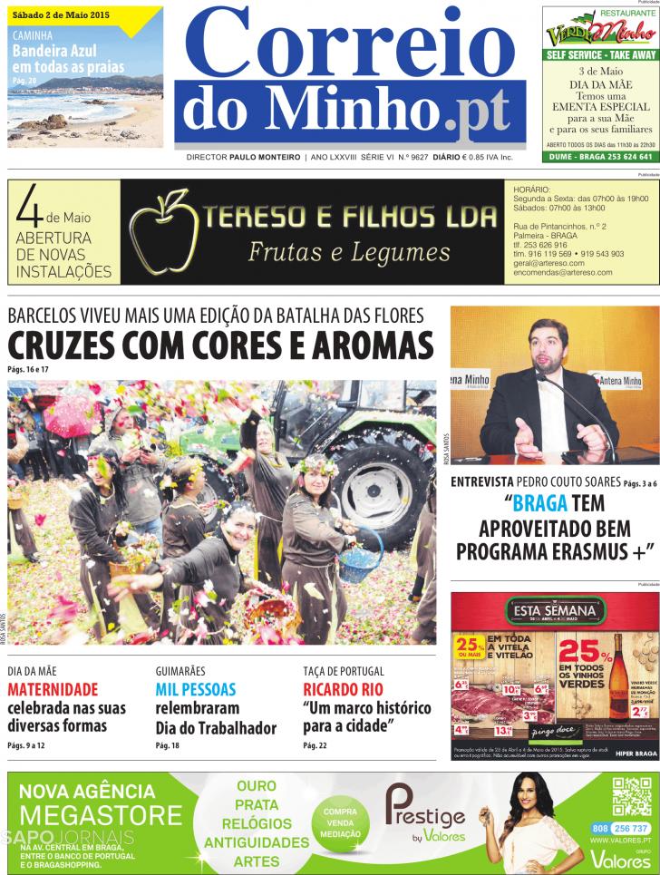 Capa Correio do Minho - 2015-05-02
