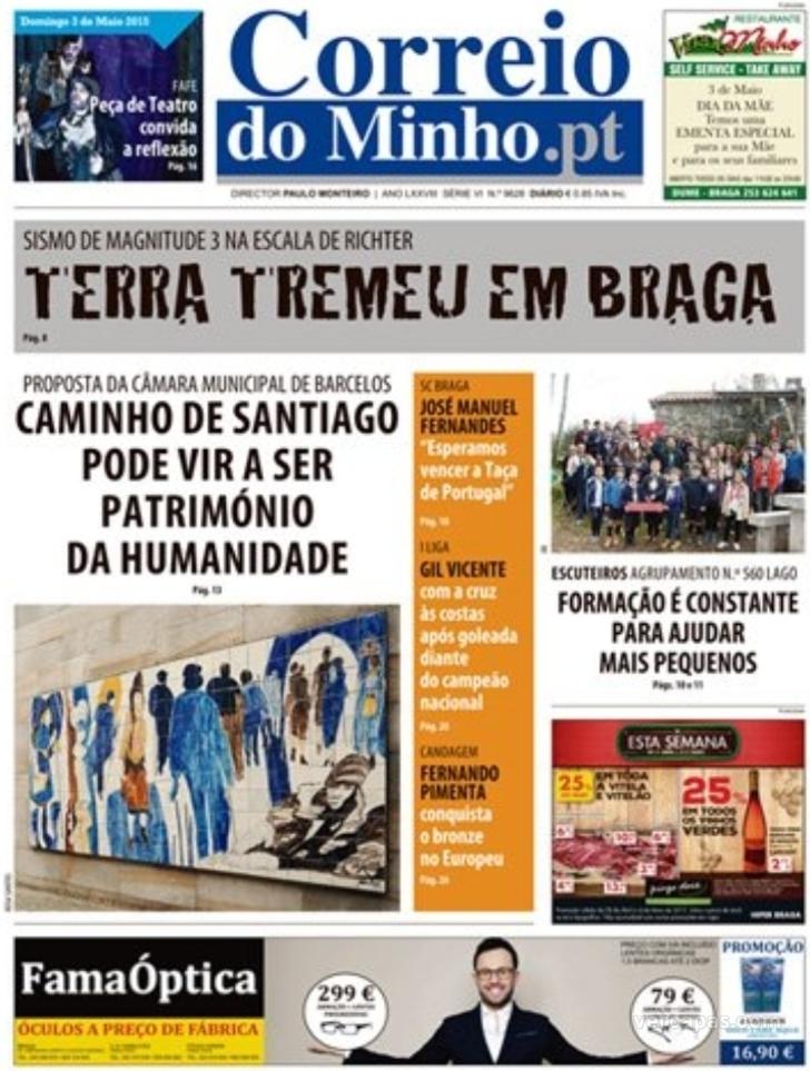 Capa Correio do Minho - 2015-05-03