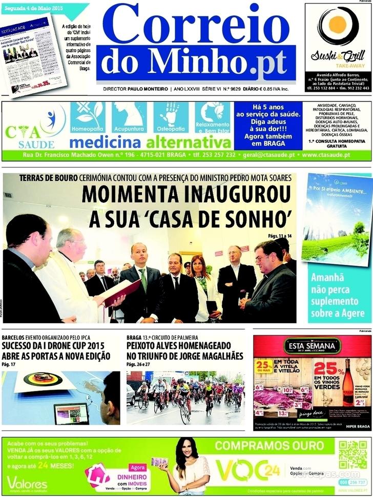 Capa Correio do Minho - 2015-05-04