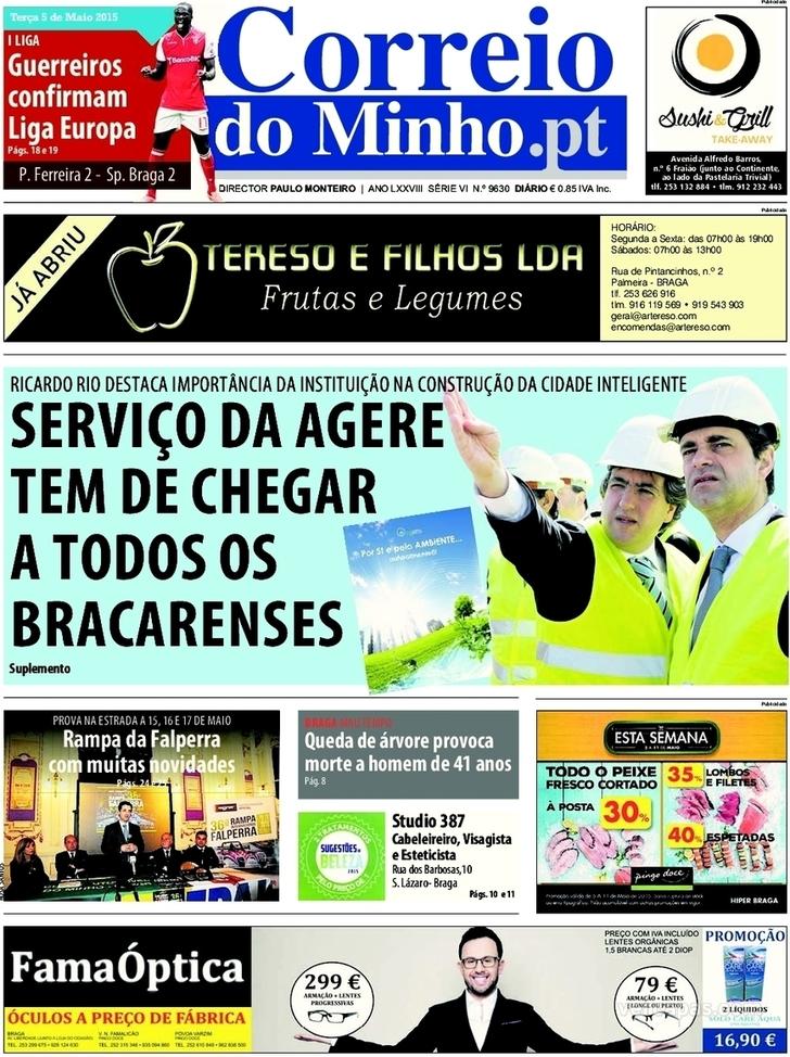 Capa Correio do Minho - 2015-05-05