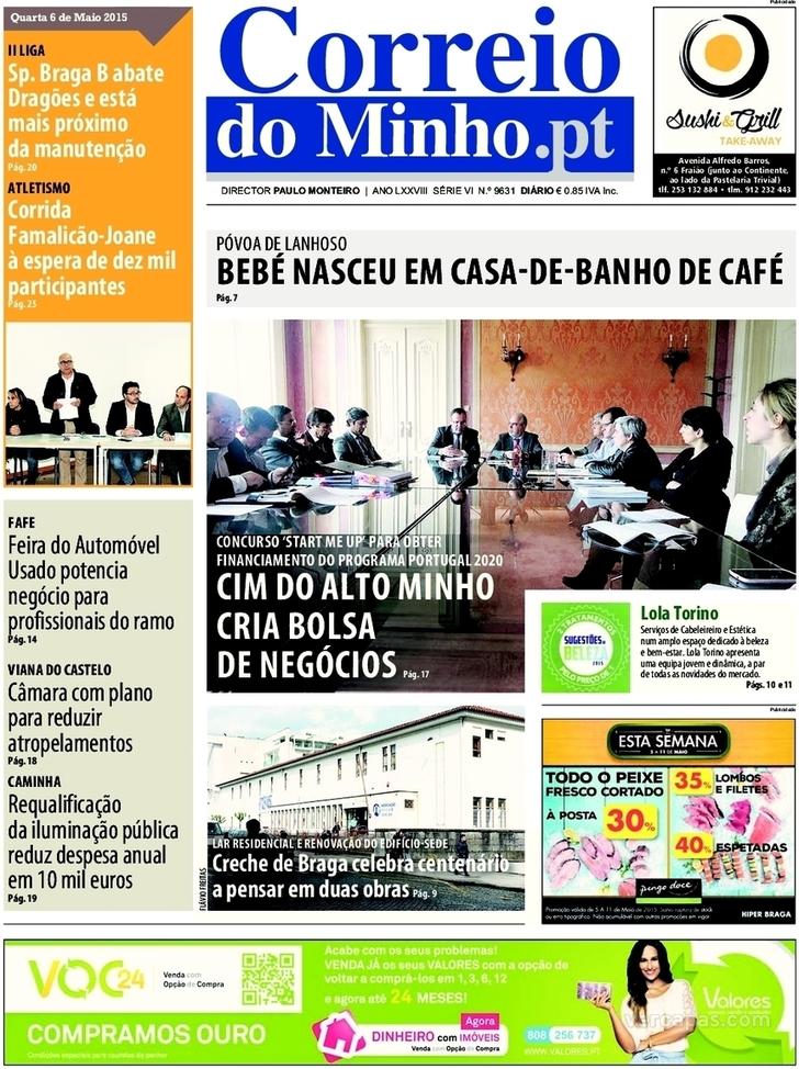 Capa Correio do Minho - 2015-05-06