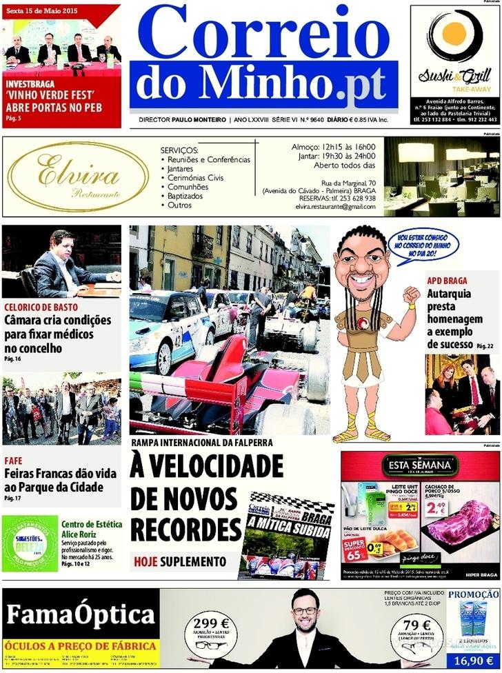 Capa Correio do Minho - 2015-05-15