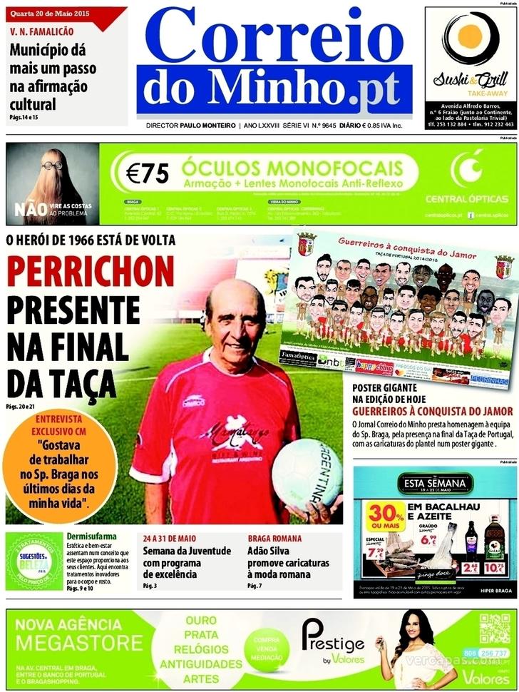 Capa Correio do Minho - 2015-05-20