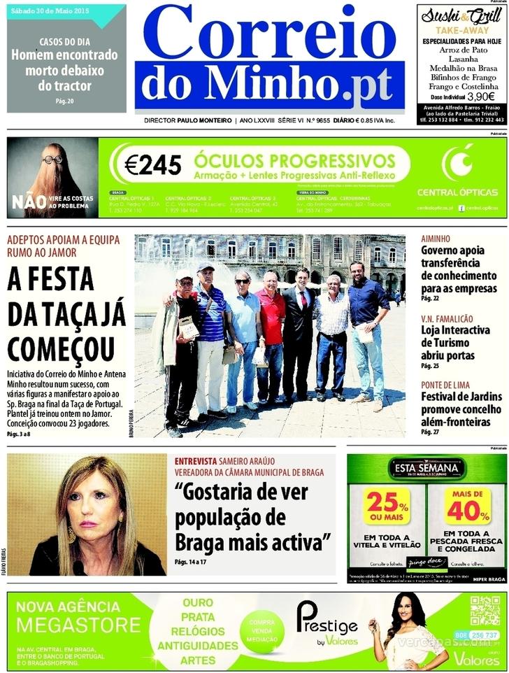 Capa Correio do Minho - 2015-05-30