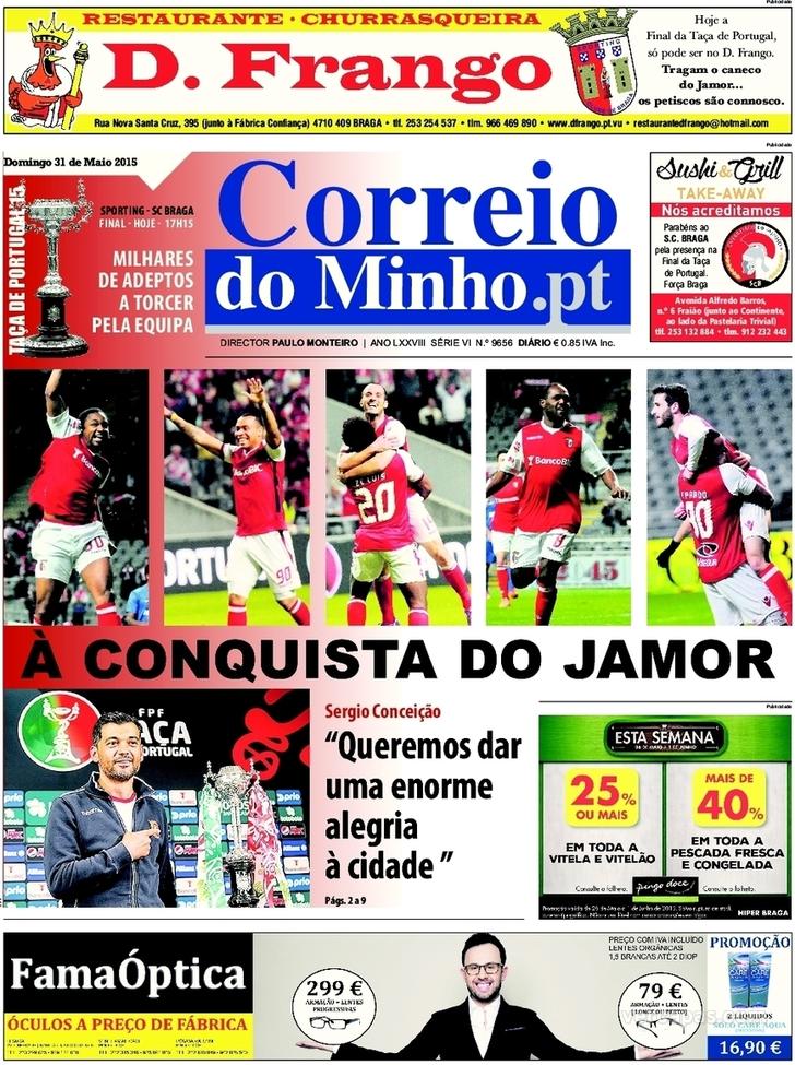 Capa Correio do Minho - 2015-05-31