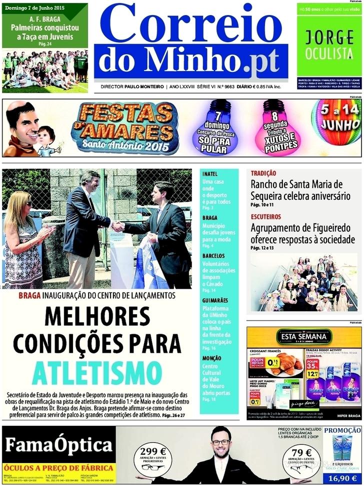 Capa Correio do Minho - 2015-06-07