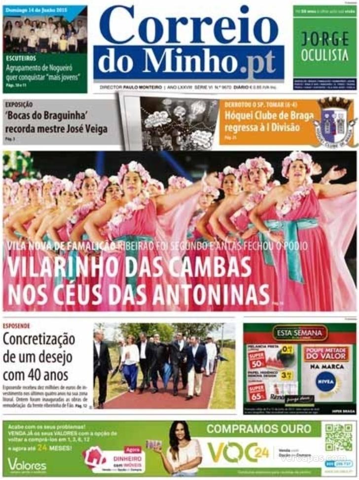 Capa Correio do Minho - 2015-06-14