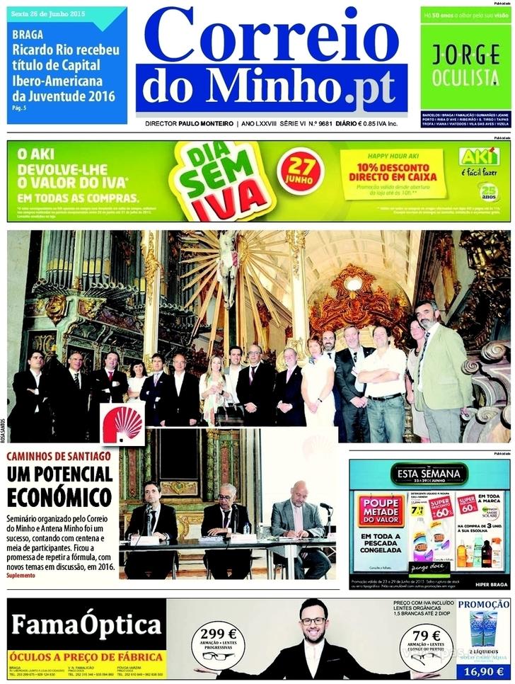 Capa Correio do Minho - 2015-06-26