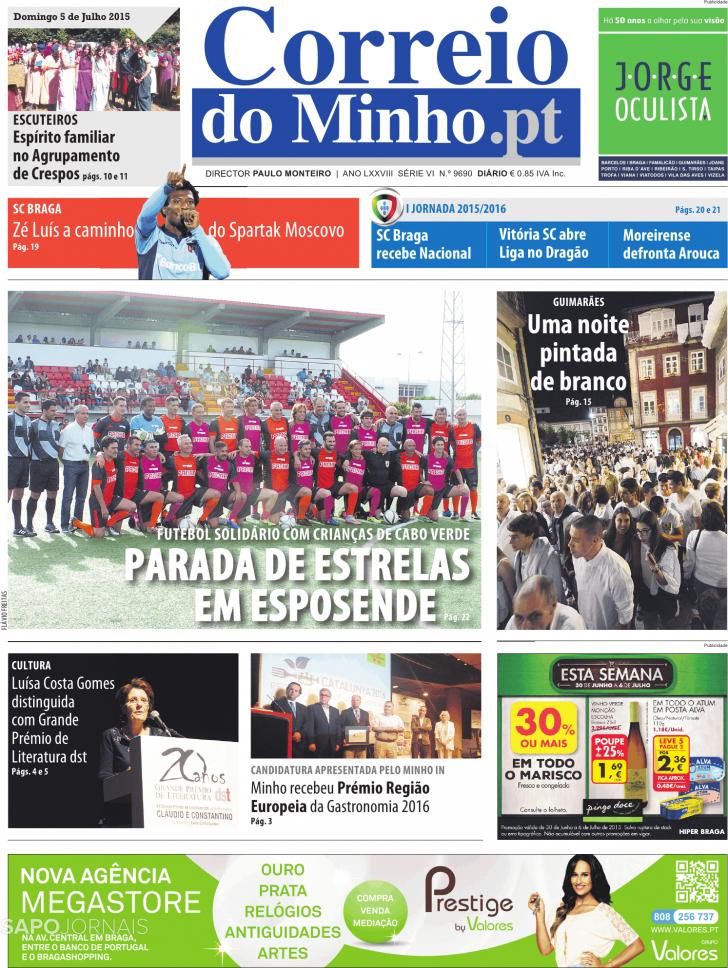 Capa Correio do Minho - 2015-07-05