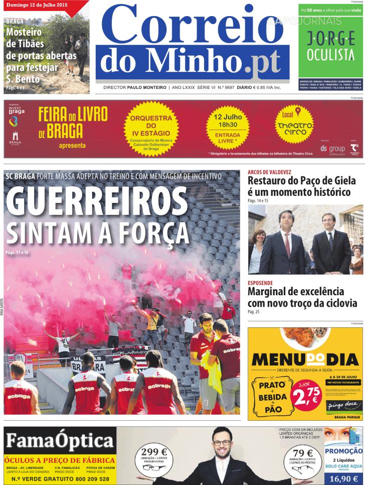Capa Correio do Minho - 2015-07-12