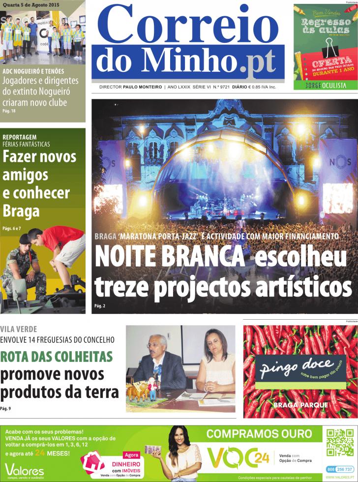 Capa Correio do Minho - 2015-08-05