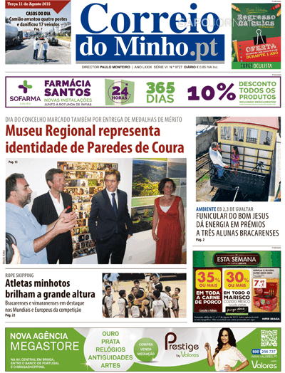 Capa Correio do Minho - 2015-08-11